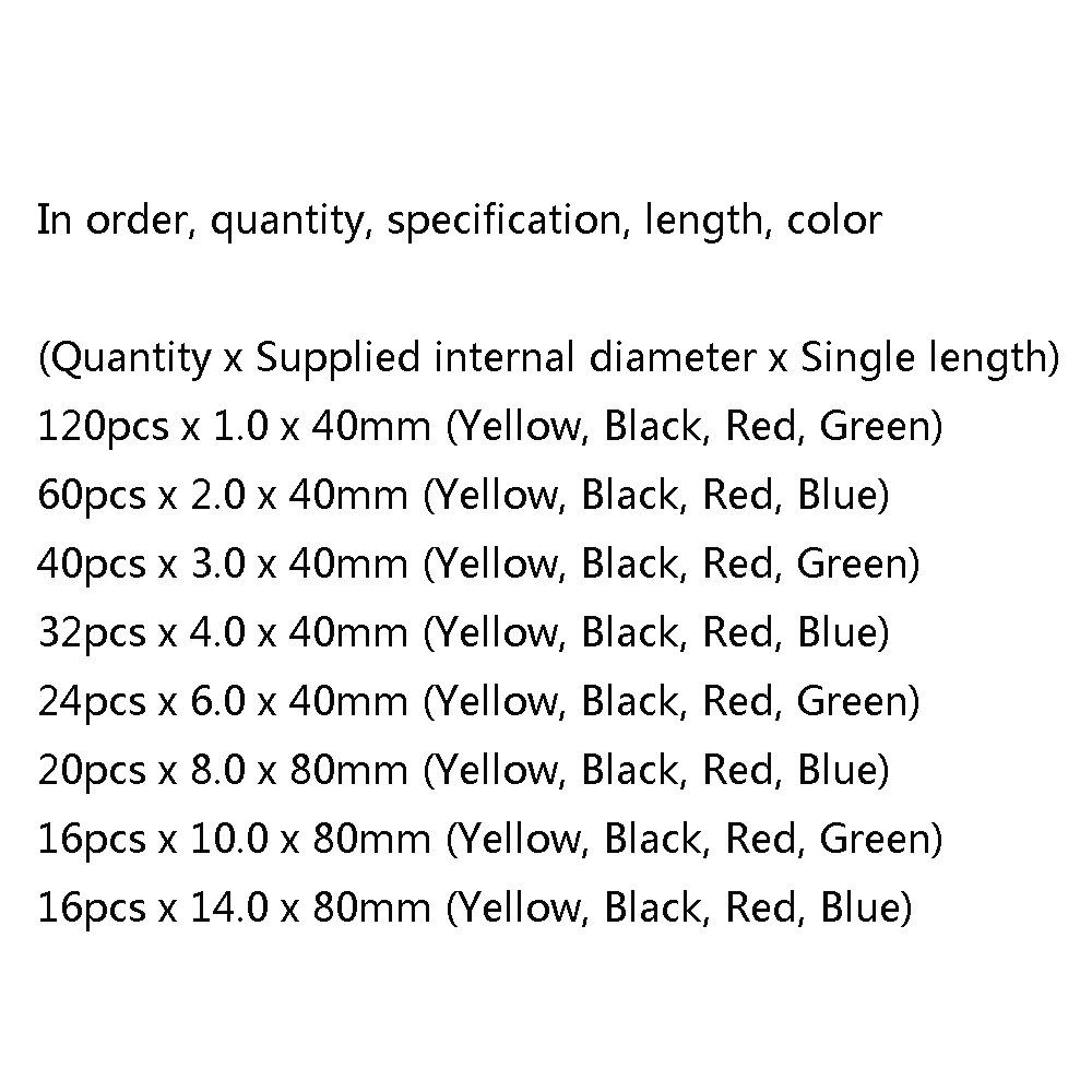 328 stks/partij 5 Kleuren 8 Maten Diverse 2:1 vlamvertragende Zakken Krimpkous Kit