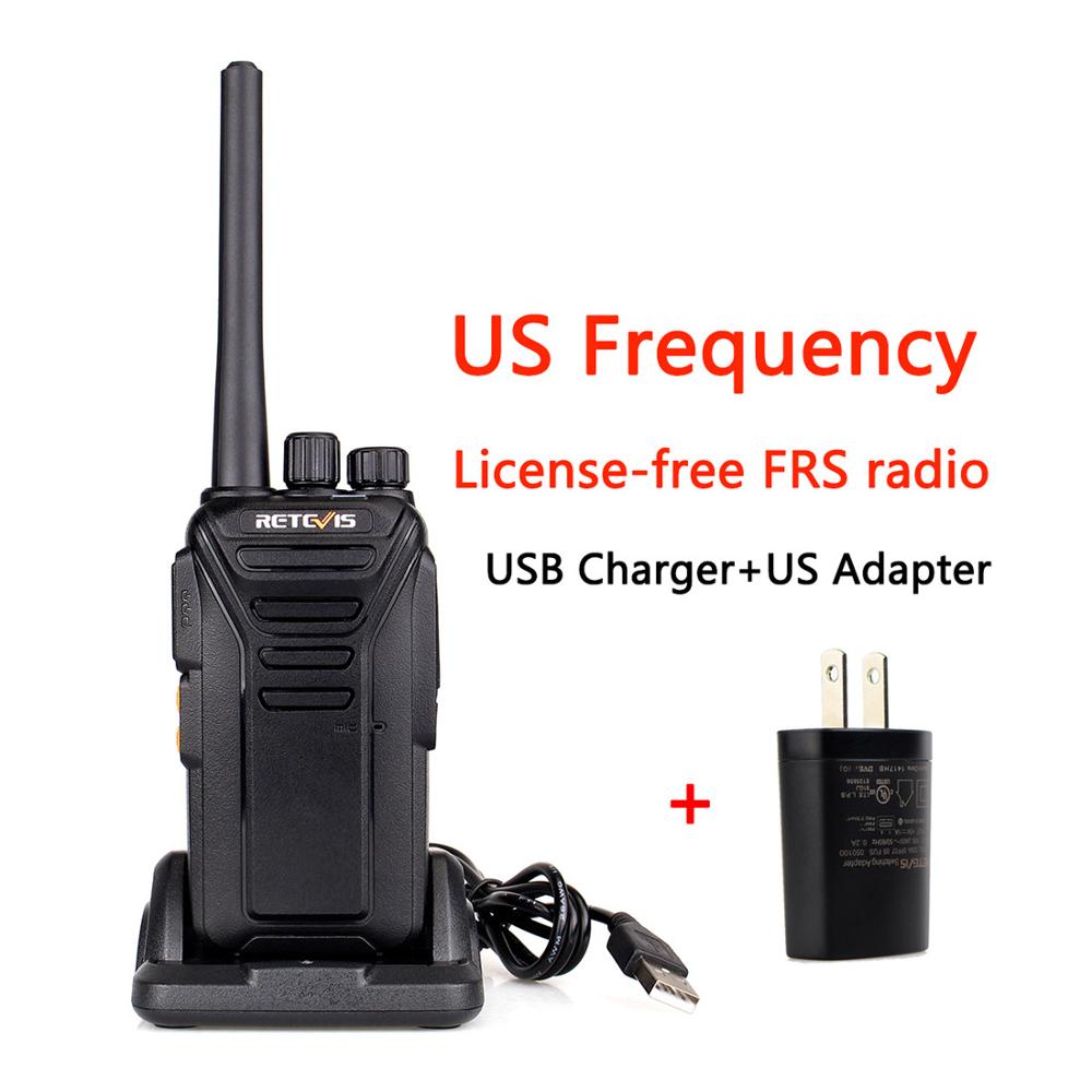 2pcs Retevis RT27 Walkie Talkie PMR Radio PMR446/FRS 0.5 W/2 W VOX USB Opladen Scrambler draagbare 2 Way Radio Station Transceiver: US Freq USB Adapter