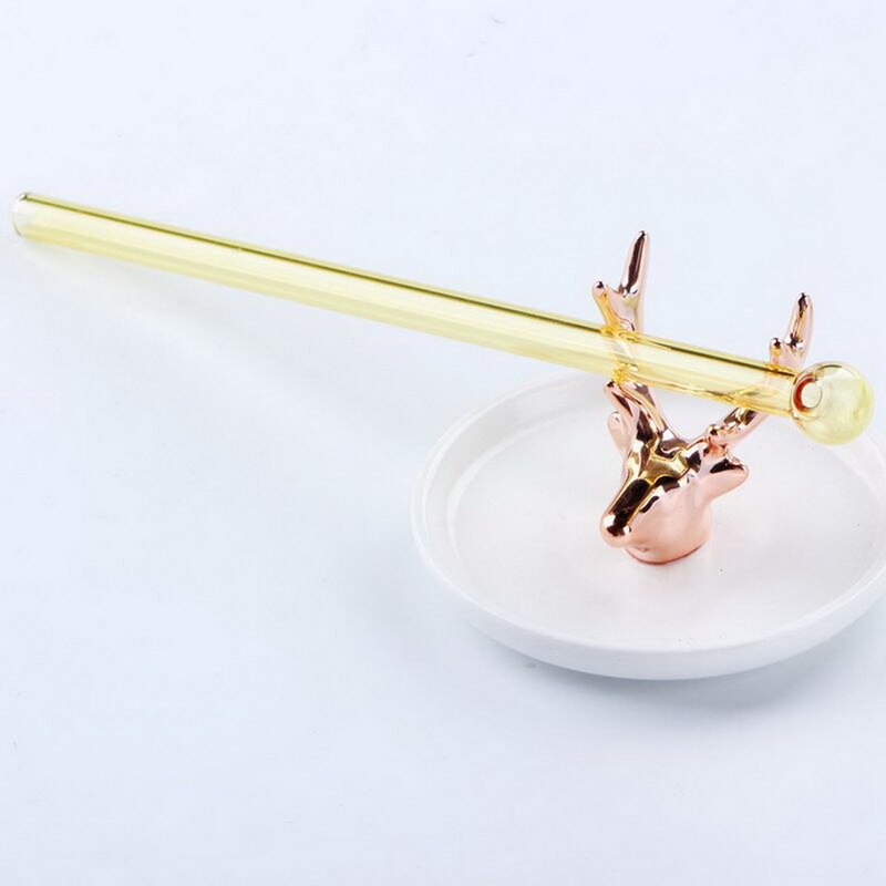 Colorful Glass Straws Reusable Party Smoothie Drinking Straws For Milkshake Juice Heat resistant Household Drinks Thick Straws: D