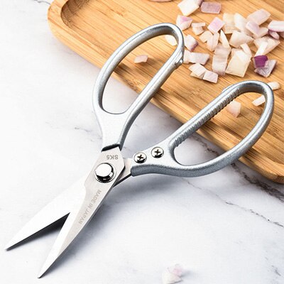 Kata 2Pcs Keuken Schaar Kip Bone Keuken Scharen, eend Vis Cutter Rvs Vis Schaar Schaal Schoon Kok Schaar: Grey