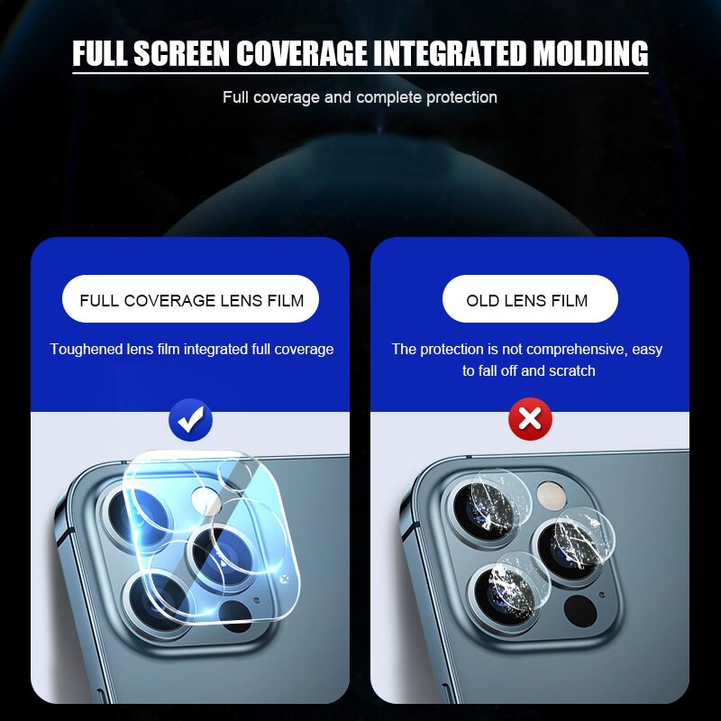 Full Cover Camera Lens Glass For iPhone 13 12 Pro Max 12 11 Screen Protector For iPhone 13 12 Mini 11 Pro Protective Glass