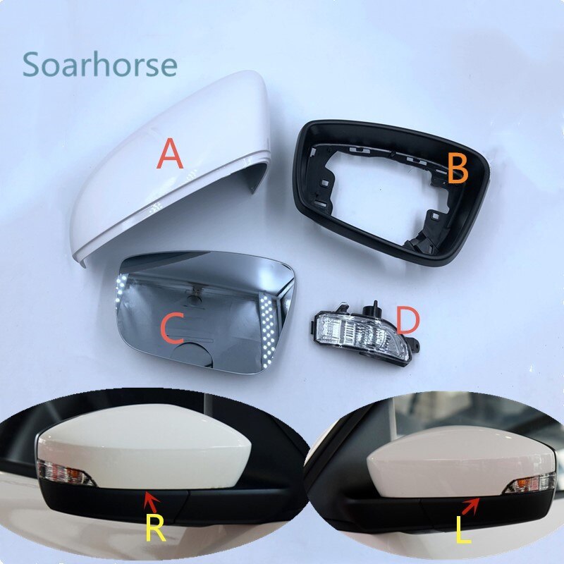 For Skoda Fabia Rapid RearView Mirror Cover Shell Side Mirror frame indicator Light Mirror Glass Lens