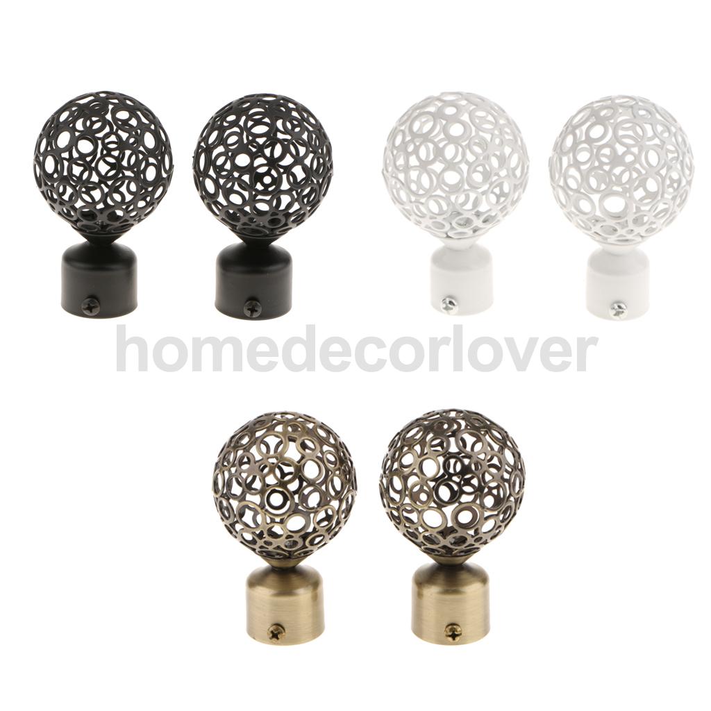 2Pcs Window Curtain Rod Drapery Pole Finals Decorative Heads Cap 28mm Inner Diameter