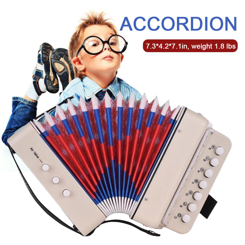 Kinderen Accordeon Zeven Sleutels Met 3 Air Valve Speelgoed Accordeons Muziekinstrument Voor Vroege Jeugd Onderwijs