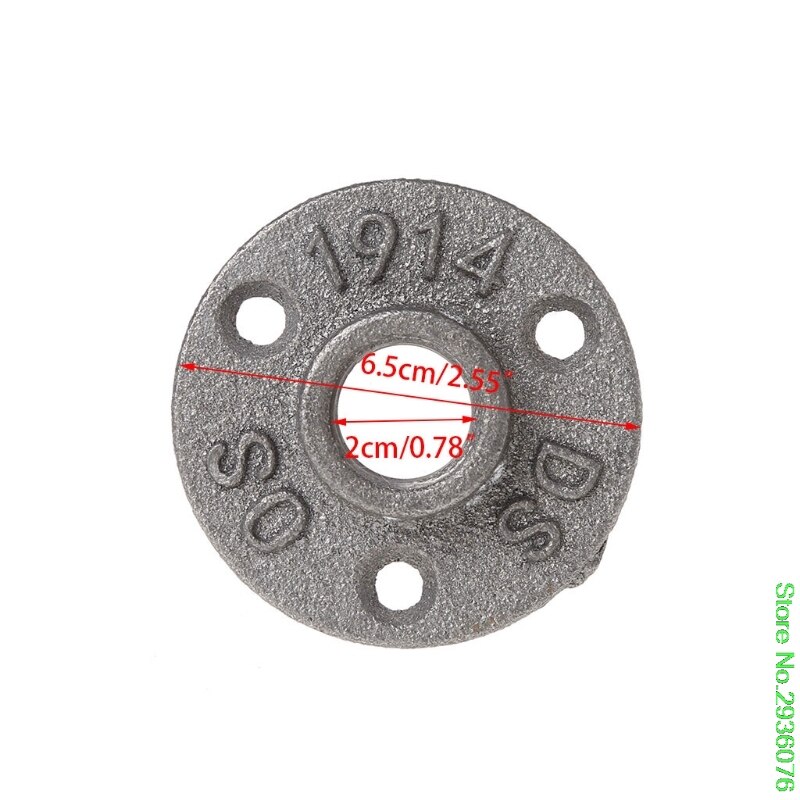 3/4" Malleable Threaded Floor Flange Iron Pipe Fittings Wall Mount Black