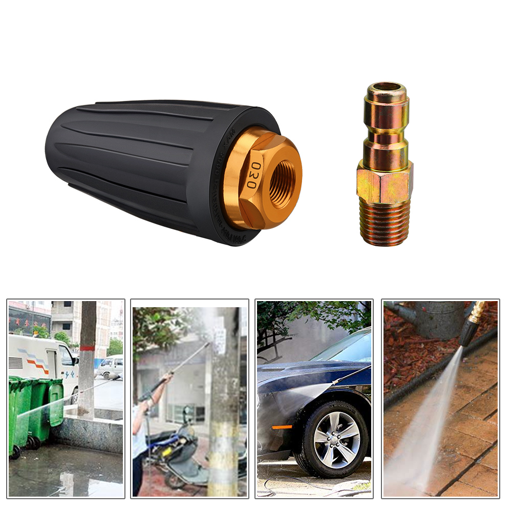 1/4" Rotating Spray Turbo Nozzle High Pressure Power Washer 360 Degree Turbo Nozzle Tips 3600 PSI Car Washing Garden Cleaning