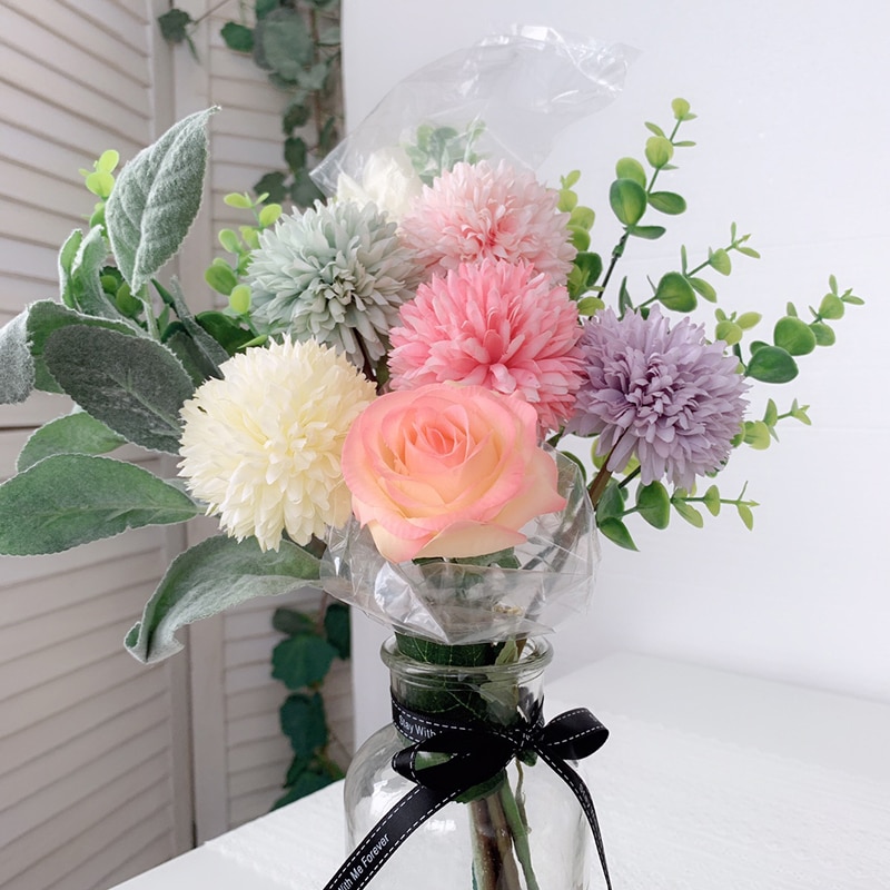 5pcs Dandelion Flower Ball Simulation Silk Artificial Flowers DIY Wedding Party Table Decoration Bride Hold Bouquet Home Decor