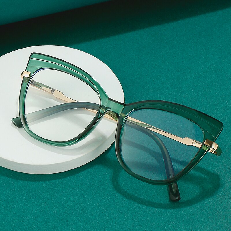 Occhi Verdi Montatura Degli Occhiali Elegante Gatto Occhio Miopia