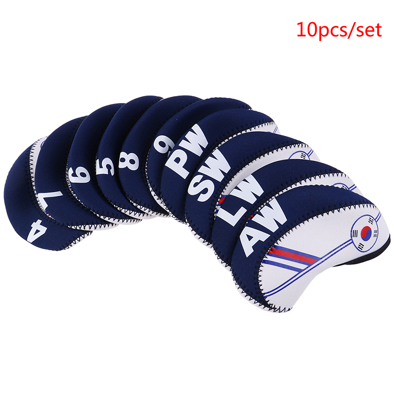 10 pièces/ensemble exquis Golf Club fer tête couvre protecteur Golf tête couverture ensembles fer Club tête couverture accessoires