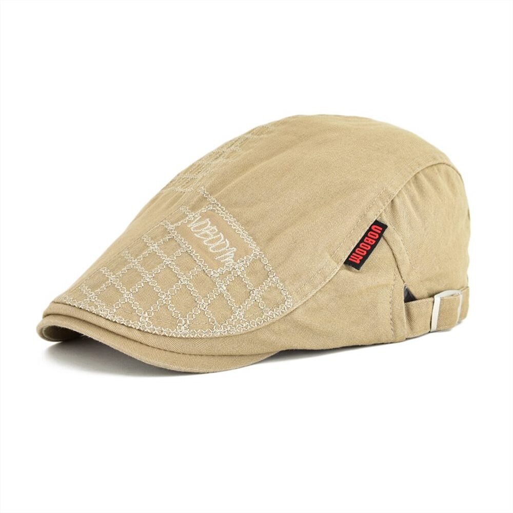 VOBOOM Zwarte Golf Platte Ivy Cap Mannen Katoen Krantenverkoper Caps Cabbie Hoed Mannelijke Gatsby Baret Hoeden Verstelbare Lente Herfst Boina 100: Khaki