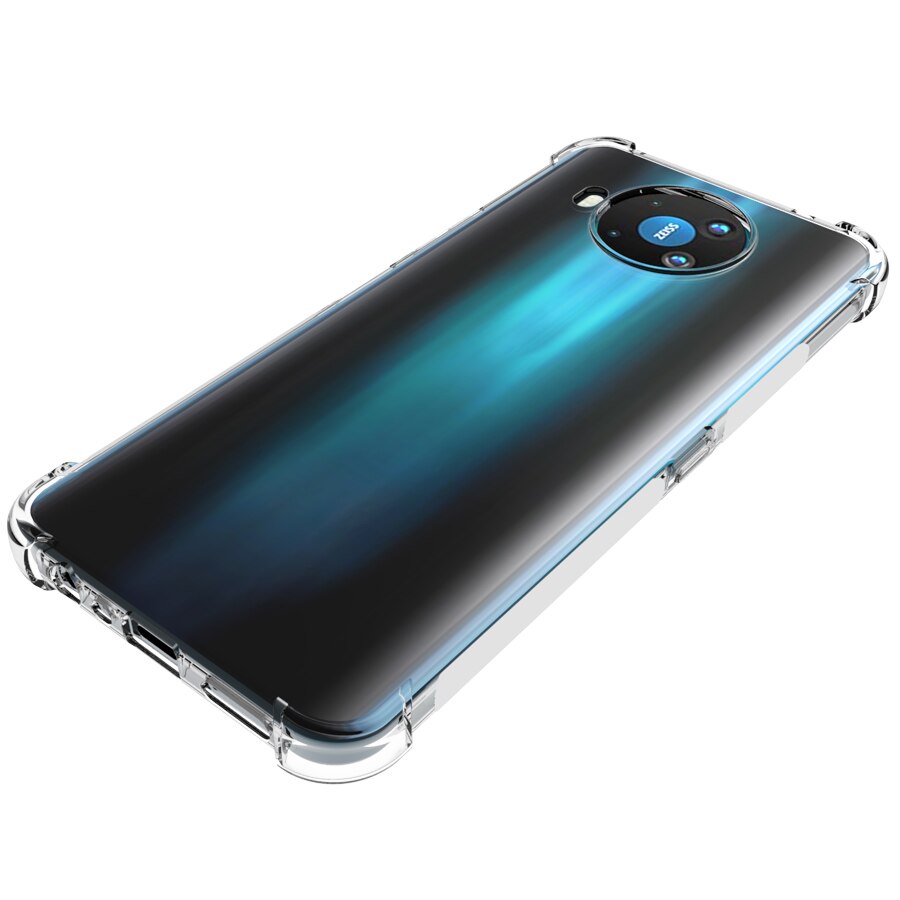 Carcasas transparentes para móvil para OnePlus Nord Case + Gel suave de cristal templado OnePlus Z/OnePlus 8 NORD 5G, funda de silicona transparente protectora