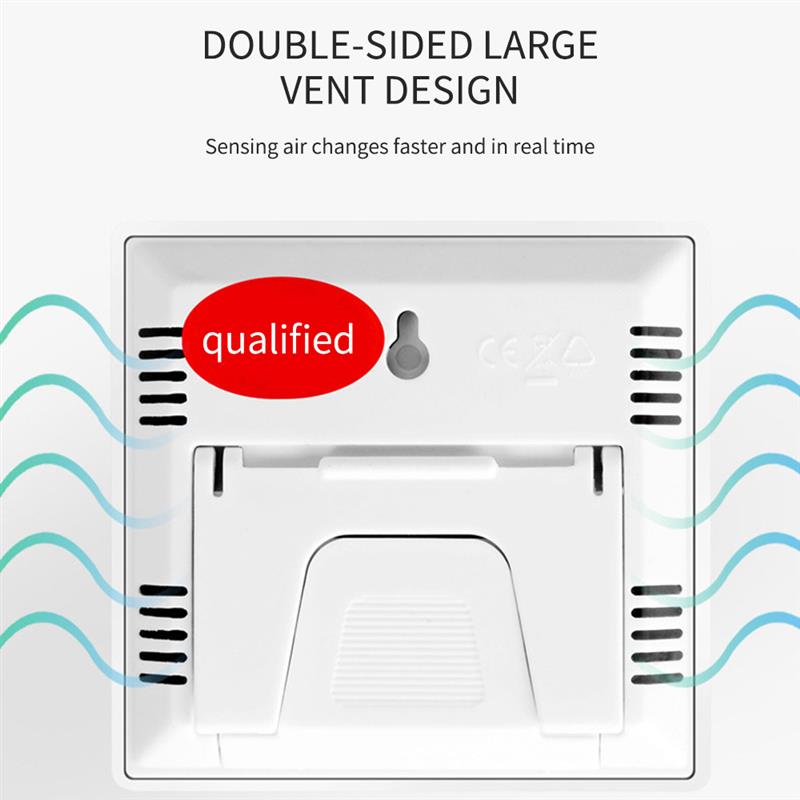 Orologio da tavolo con temperatura umidità grande schermo digitale LCD orologio elettronico termometro idrometro con supporto