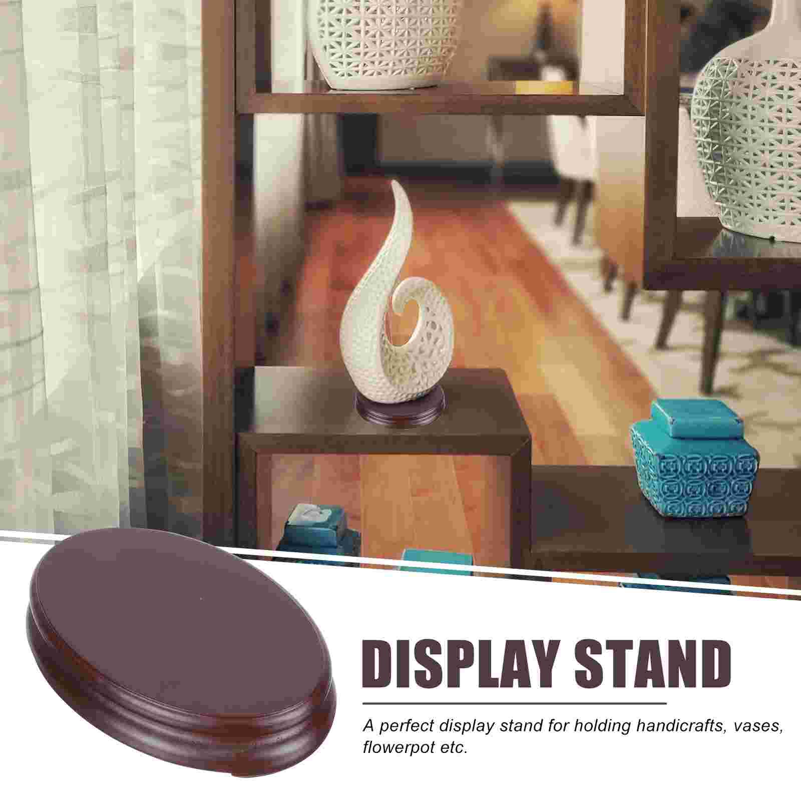 Versatile Wooden Base Statue Holder Flower Vase Pedestal DIY Oblong Base for Shop Home Office
