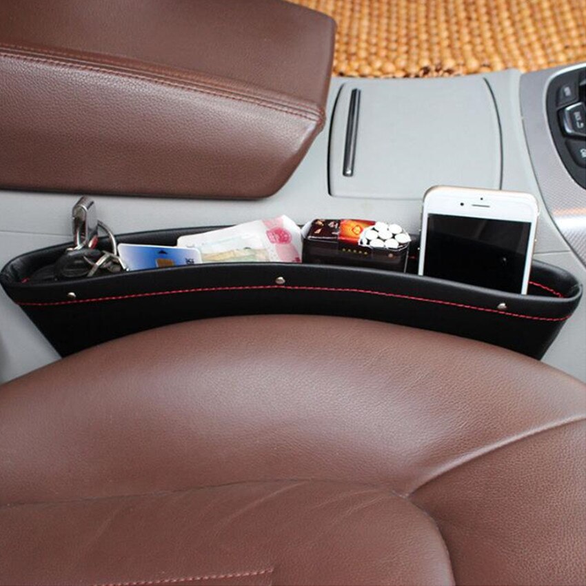PU Leather Car Slit Box Organizer FOR Nissan Tiida Teana Skyline Juke X-trail Almera Qashqai Juke Accessories