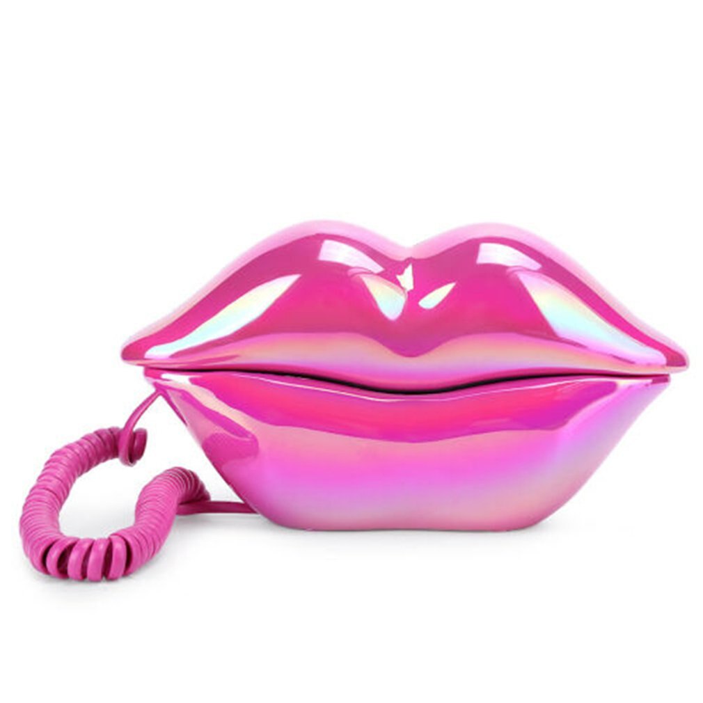 European Style Wired Telephone Corded Funny Lips Shaped Landline Telephone for Home Ofiice For Women