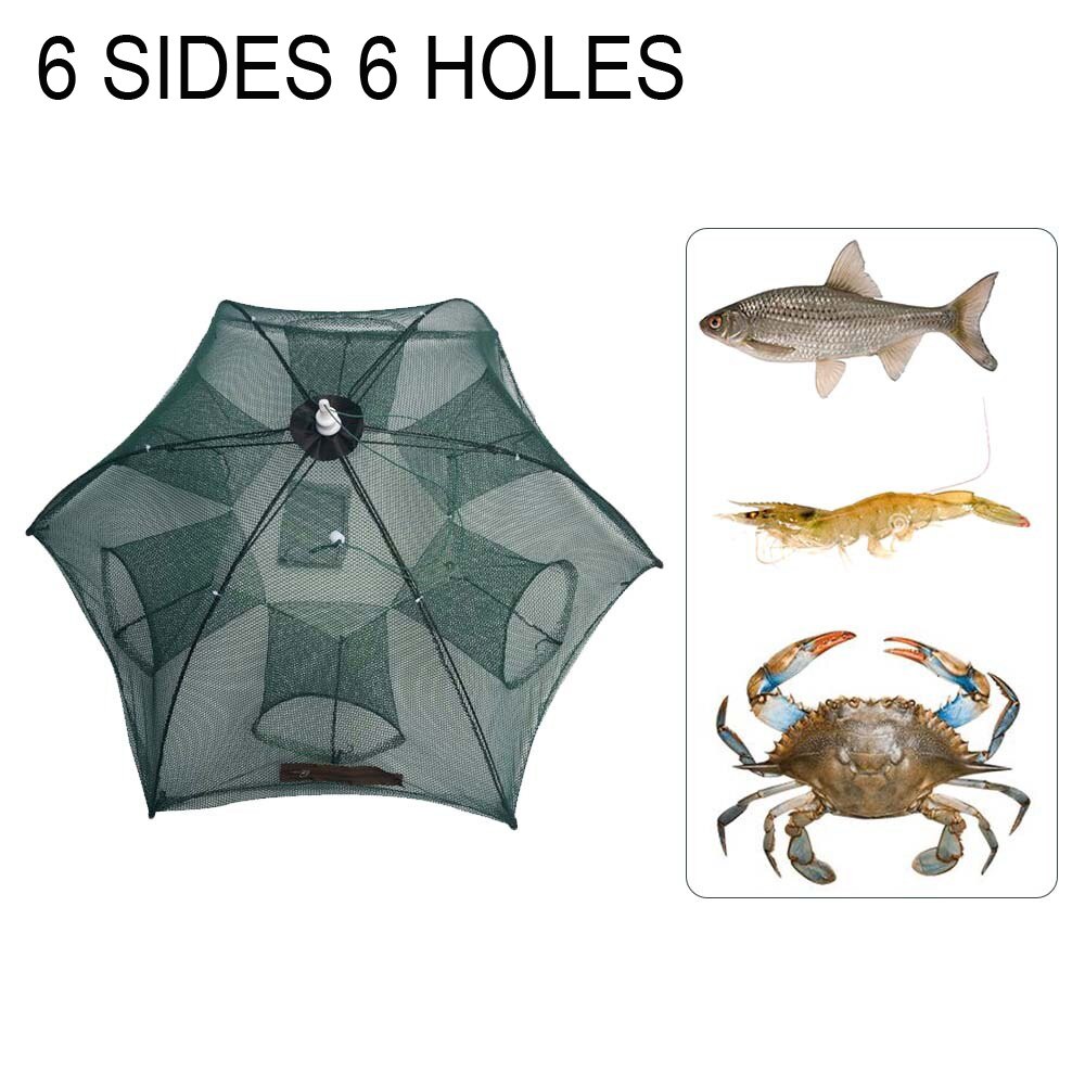 Galvanized Nylon Fishing Net Fish Crab Crayfish Lobster Catcher Pot Automatic Trap Collapsible Trap Cast Keep Net Umbrella Cage: C2
