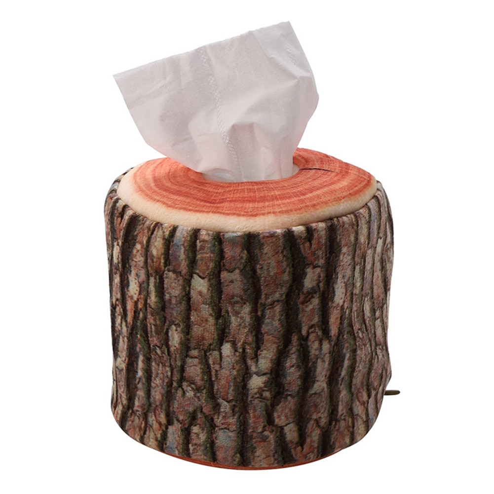 Imitation Tree Bark Tissue Box Napkin Paper Storage Holder Home Office Decor LBShipping