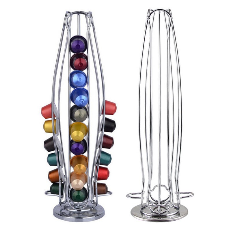 40cups Nespresso Coffee Pod Holder 360° Rotating Rack Coffee Capsule Stand Dolce Gusto Capsule Storage Shelf Organization Holder