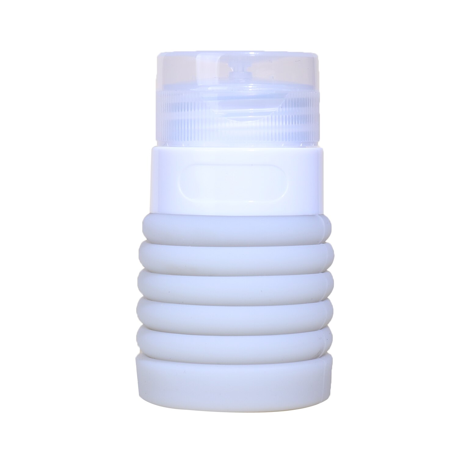 Botella de Gel de ducha plegable y creativa, botella de silicona para champú, loción vacía, envase de Sub-embotellado, Mini tubo plegable exprimible: Gris