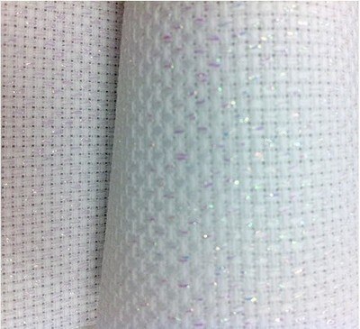 9th tissus de point de croix blancs/noirs/rouges/blanc cassé 50 x 50cm 14 toile aida  (14 ct)  fils: Chocolat
