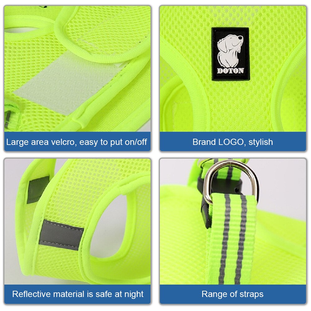 Harnas strepen verstelbaar super kattenharnas ademend jack zacht en comfortabel harnas met reflecterend xs oranje raster