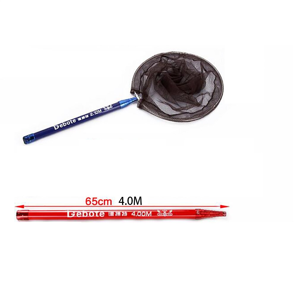 Portable Folding Fishing Net Super Light Carbon Dip Net Pole 2.1m 3m 4m 5m Fly Hand Dip Casting Net Fishing Tackle: blue 4m