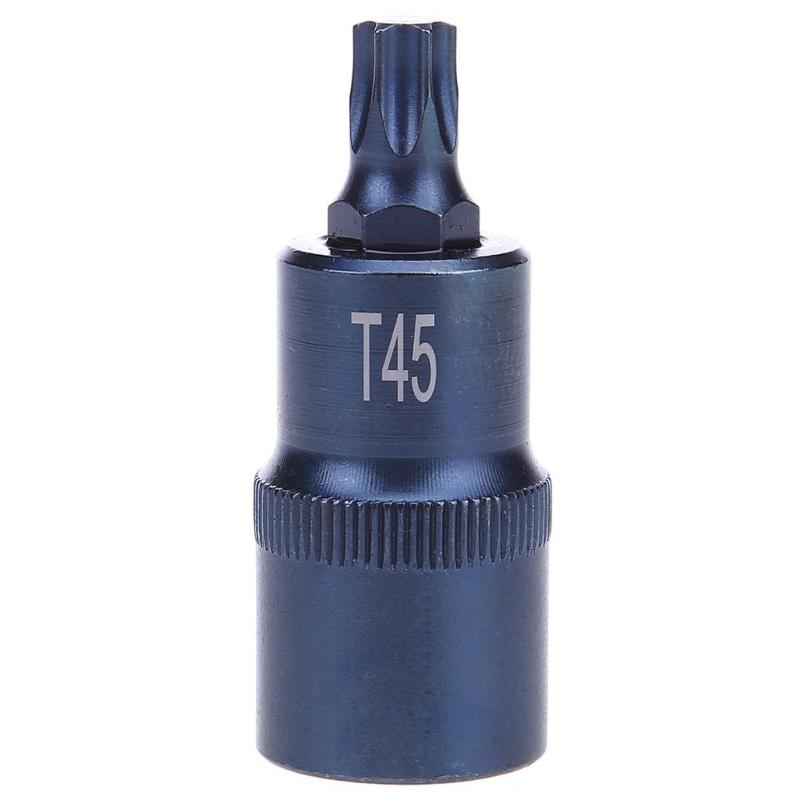 Destornillador Torx 1/2 adaptador de brocas T30 T35 T40 T45 T50 T555 T60 T70 adaptador de tornillo herramienta de mano: T45