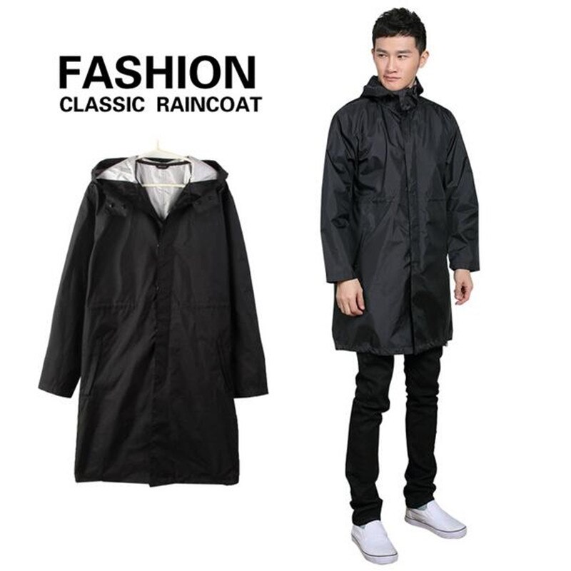 Svart/blå kappa regnrock herr vattentät lång fiske regnkappa herr ponchos jackor chubasqueros impermeables capa de chuva