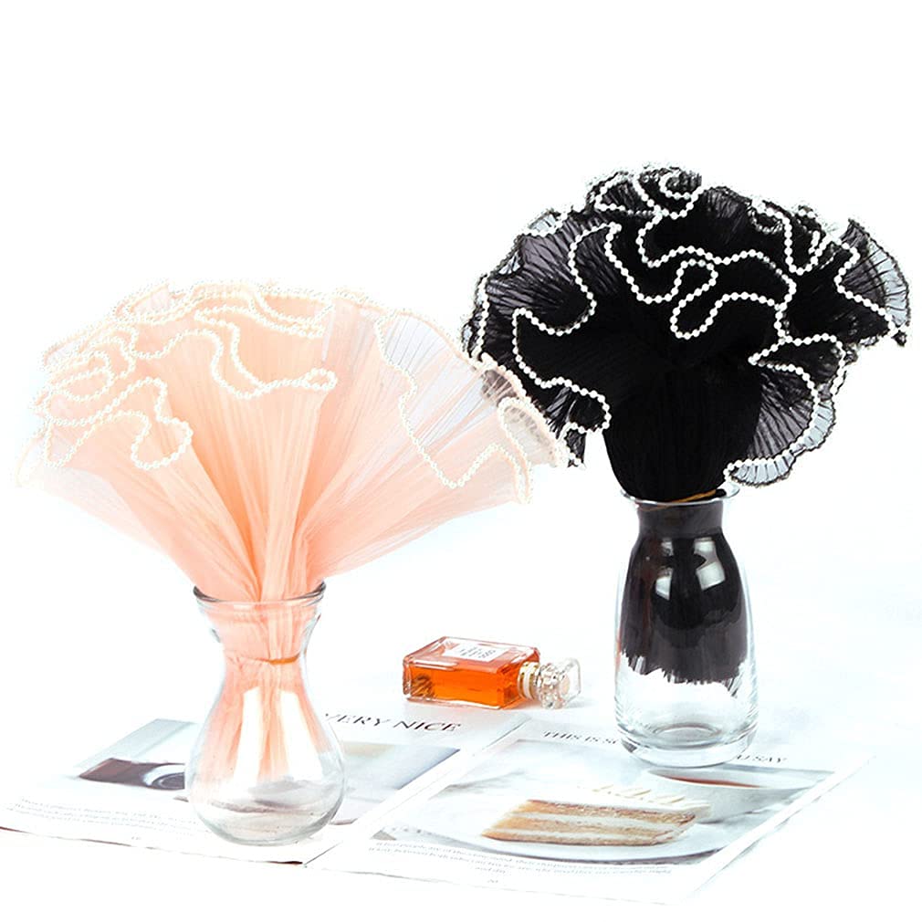 Parelrand boeket inpakpapier, mesh bloem inpakpapier, boeket inpakpapier, gerimpeld golfgaas, Valentijnsdag