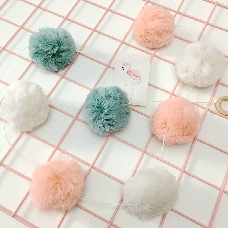 Teepee Pom Poms Accessories Garland Room Nursery Decor Wall Hanging Photography Props