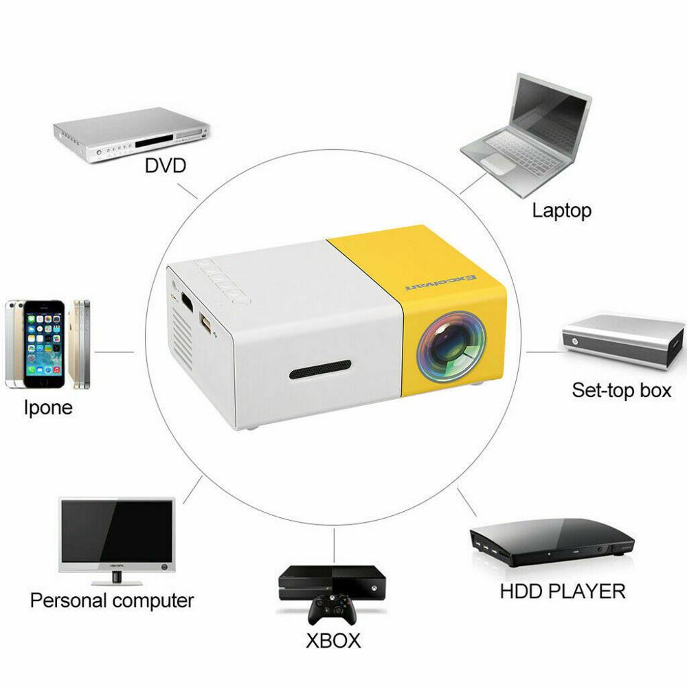 Bærbar miniprojektor  yg300 3d hd led hjemmebiograf biograf 1080p av usb hdmi 4k biograf video film