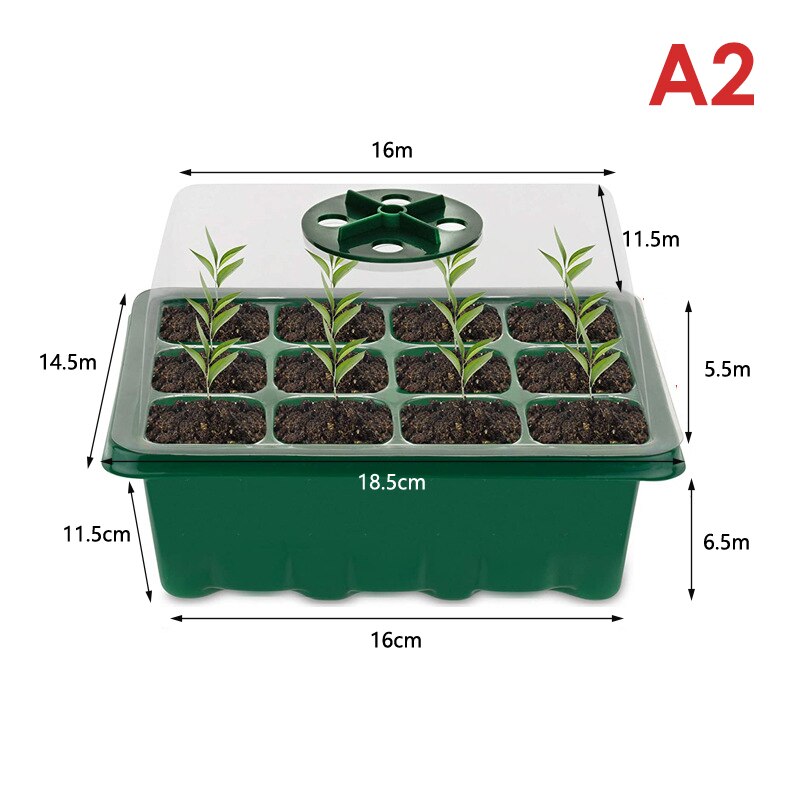 12 otworów tace robić sadzonek cieplarnianych pudełko kwiat roślin rosną propagacji pudełko: A2