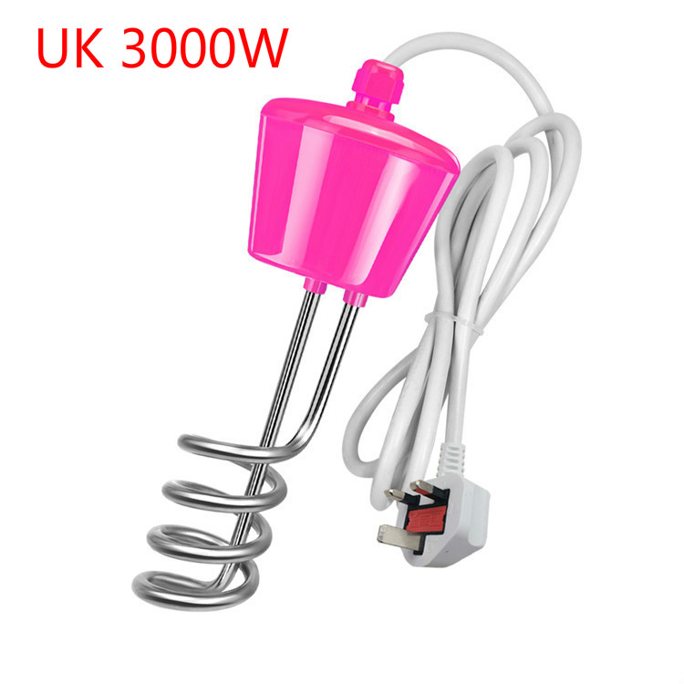 2000/2500/3000W Cartridge Swimming Pool Heater Electric Heating Element Immersion Water Heater Boiler Heating Rod for Inflatable: UK 3000w pink