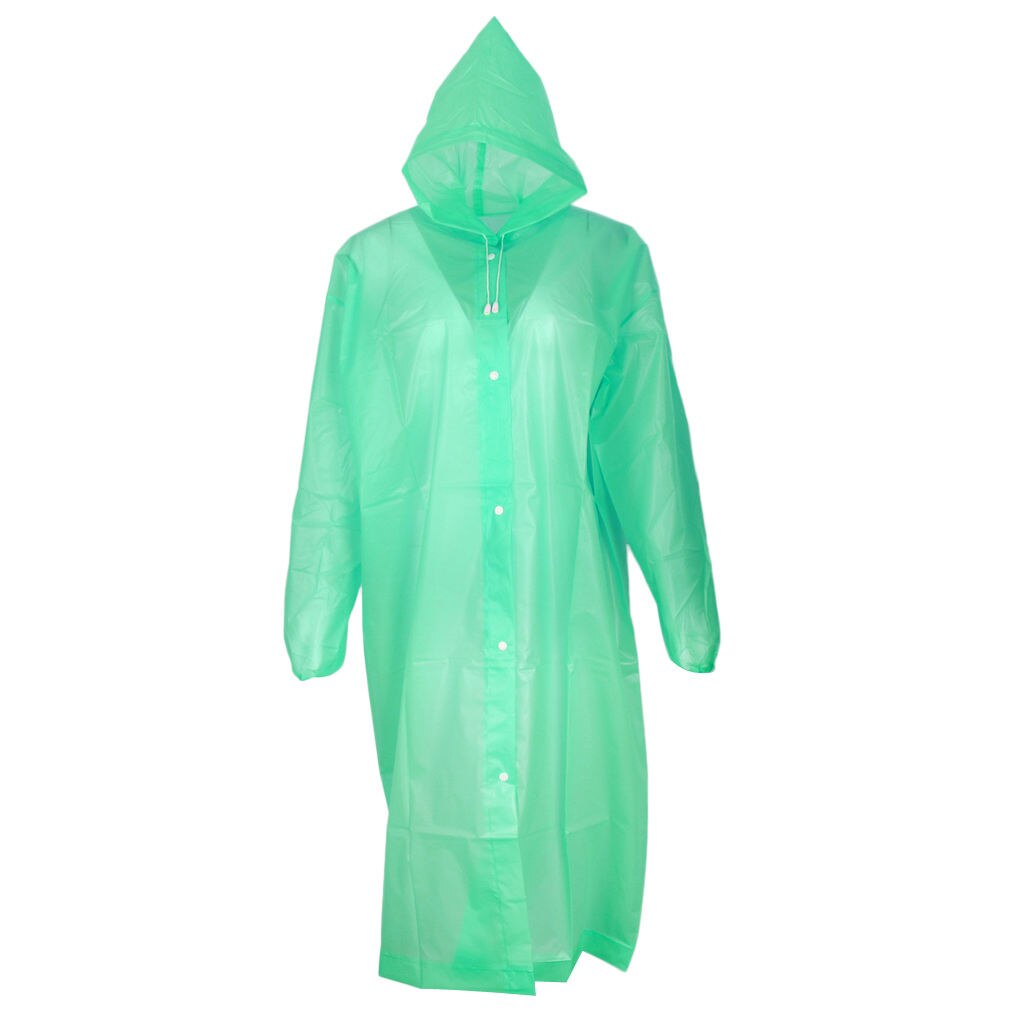 Reusable Adult Raincoat Outdoor Camping Rain Poncho with Hoods and Sleeves: green