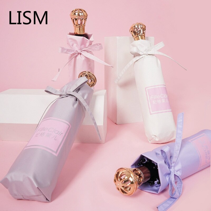 Lism merk kroon handvat paraplu regen vrouwen uv zonnige & regenachtige kroon paraplu voor vrouwen winddichte opvouwbare paraplu's  ys741