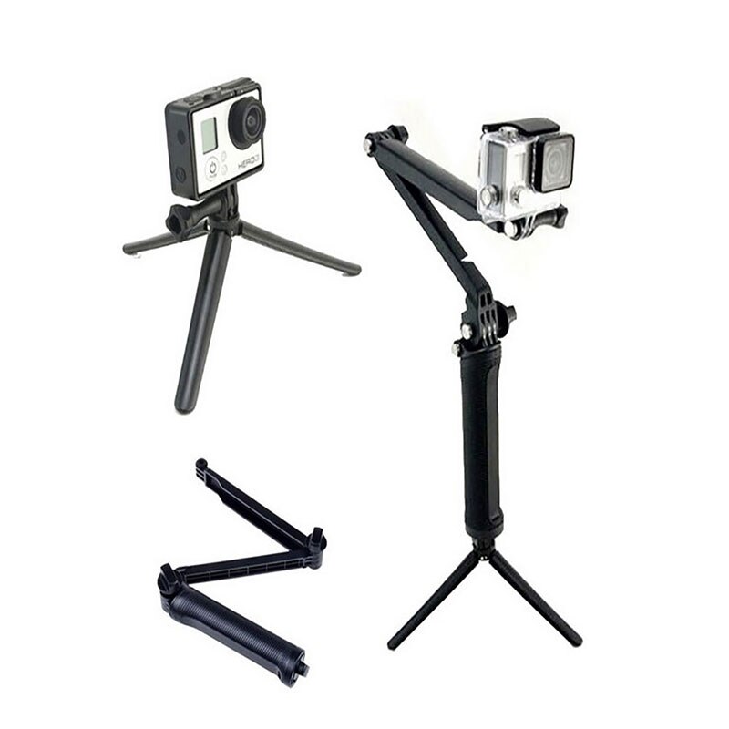 Action 3-Way Selfie Stick Hand Grip Flexible Tripod Extension Monopod camera