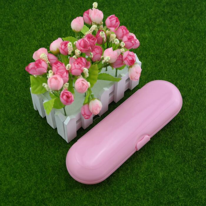 Elektryczny pojemnik na szczoteczkę robić zębów bezpieczne szczoteczka robić zębów na zewnątrz przechowywanie szczoteczki robić zębów kemping pudełko na szczoteczki robić zębów dla doustny B (tylko pudełko na podróż): różowy