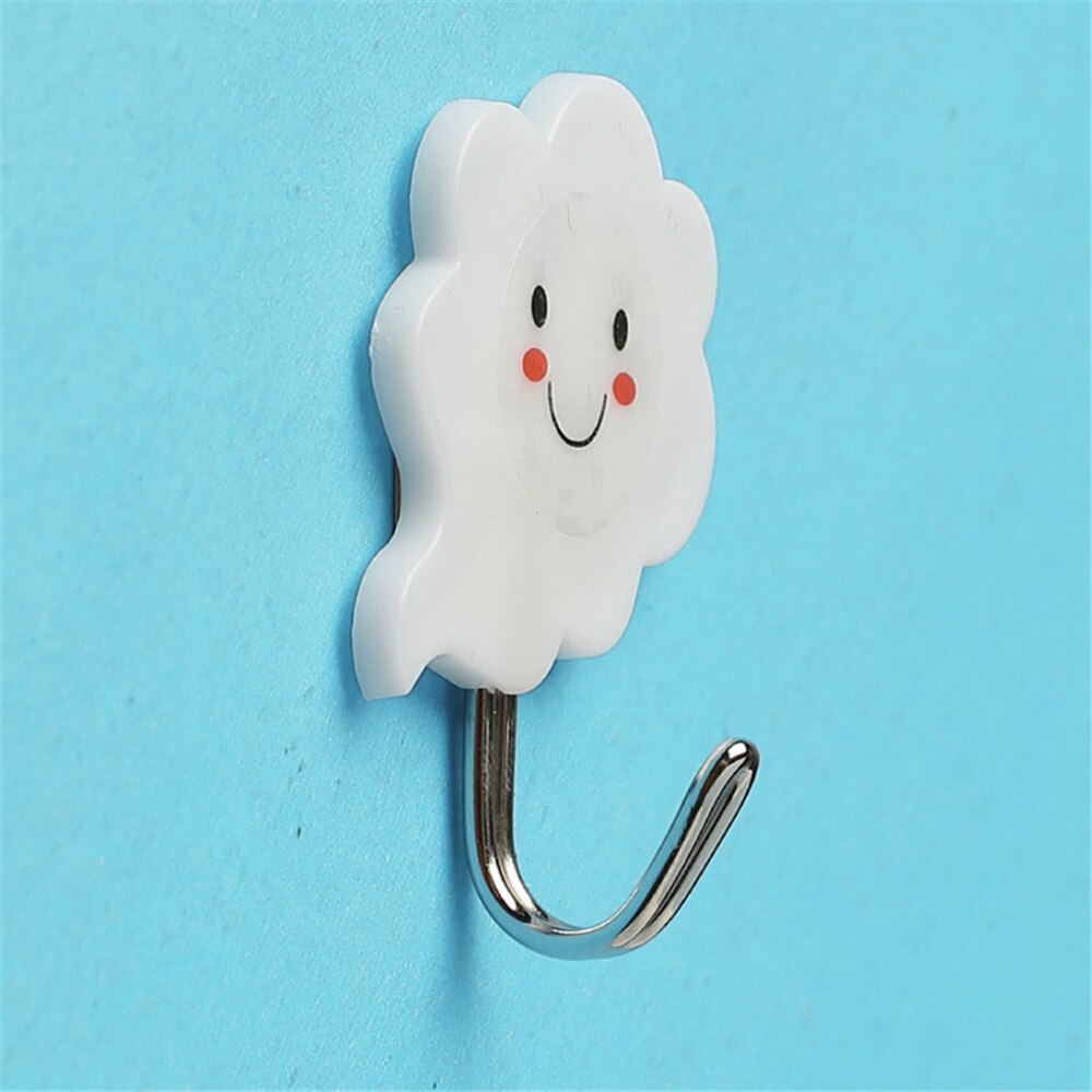 Strong Adhesive Hooks Sticky Wall Hanger Plastic For Home Clothes Bags Shaped Durable No Punching Deign Easy To Install