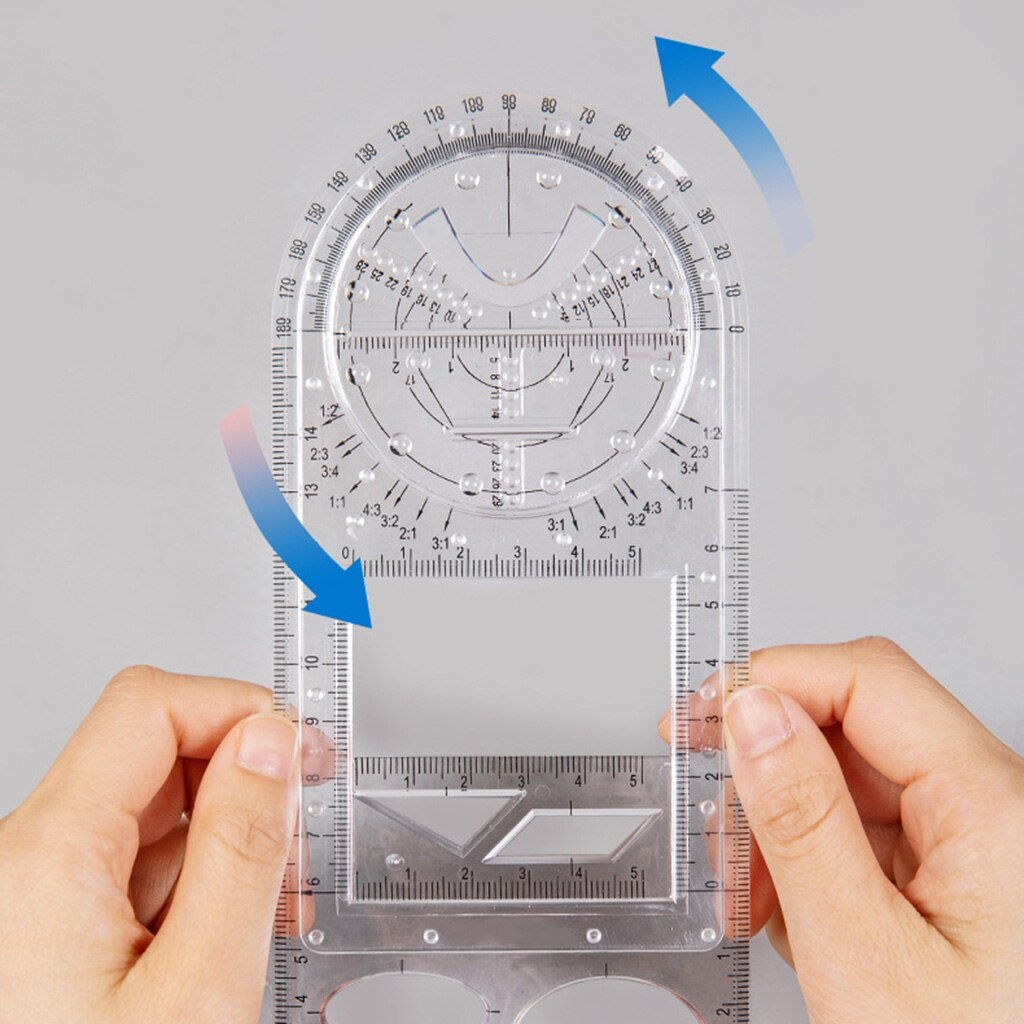 Geometric Drawing Template Measuring Tool for Artist Student Pattern Maker DIY for Kids Adults Durable
