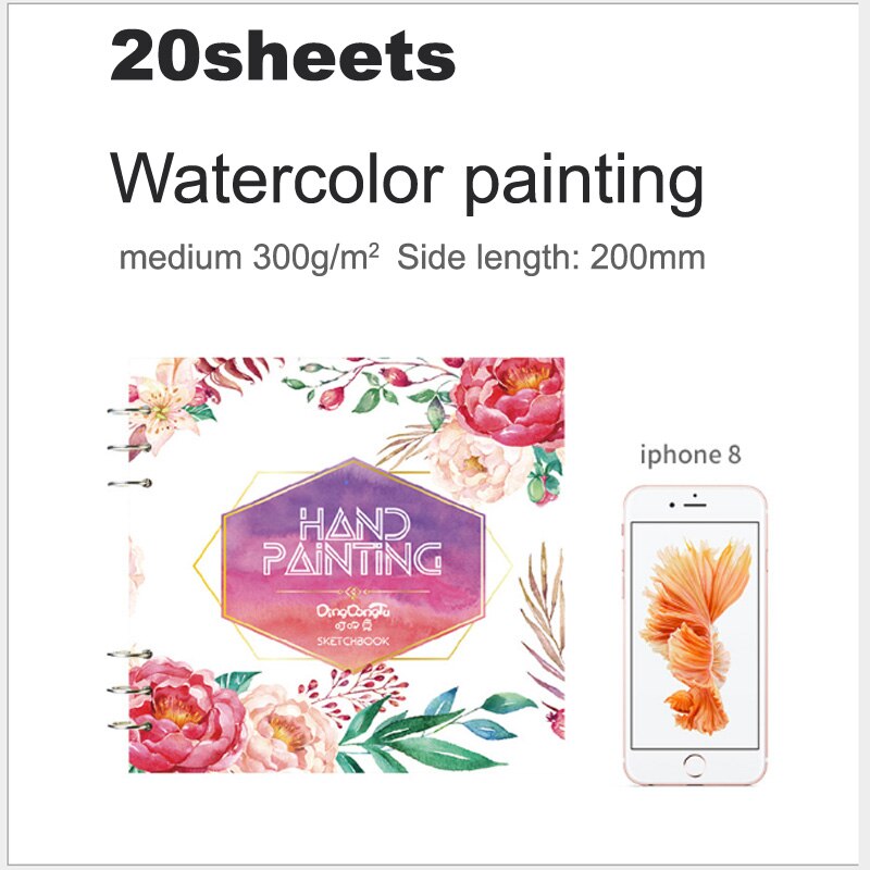 100% Katoen Professionele Aquarel Papier 300 G/ml 20 Vellen Handgeschilderde Aquarel Boek Artiest Student Alle Schets