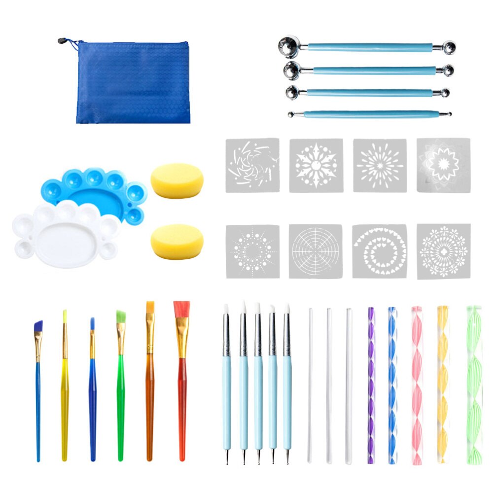 1 Set of 36PCS Mandala Dotting Tools Kit Painting Tool Set DIY Painting Rocks Stone Template Kit Clay Dotting Tools for