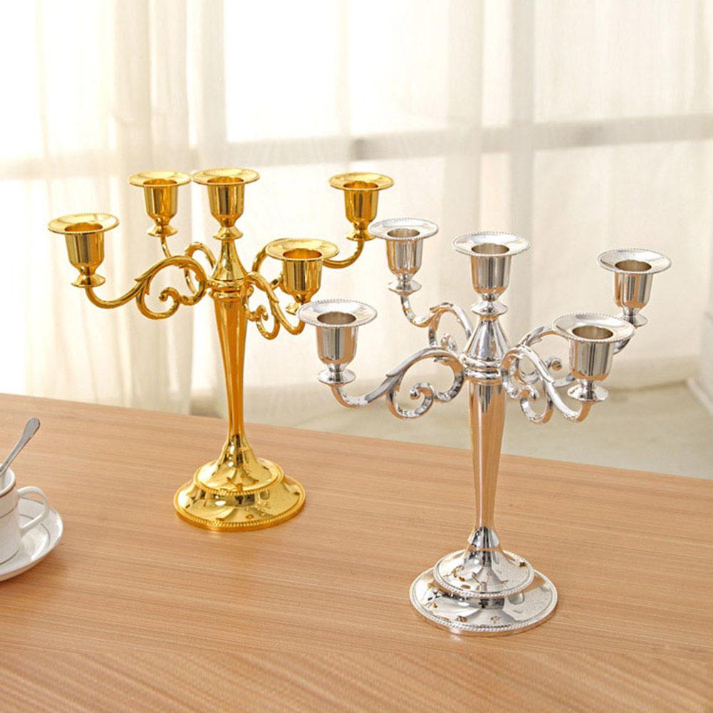 Candle Holder Retro 3/5-Arm Metal Metal Pillar Candle Holders Candlestick Wedding Decoration Stand Mariage Home Decor Candelabra