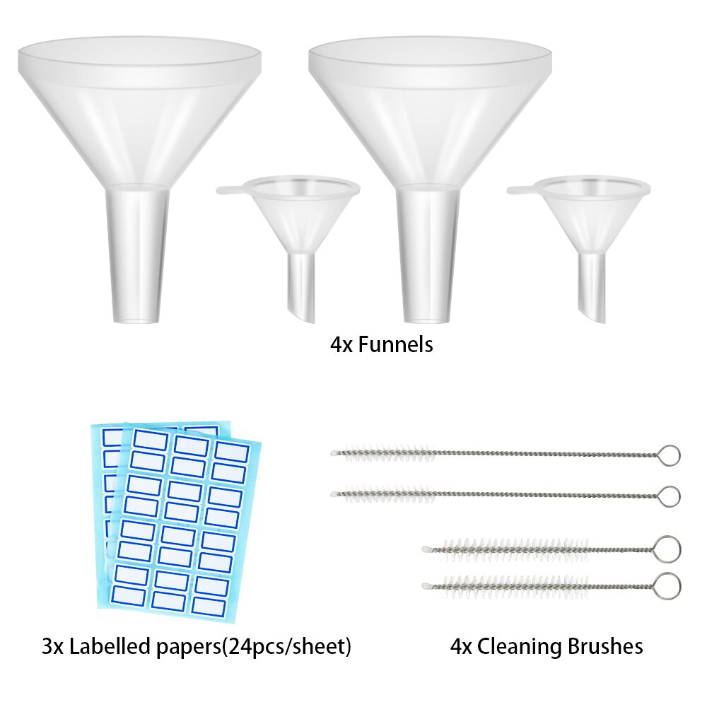 Set van 30/60/100ml lege spuitflessen, helder glazen druppelflesje, bewaarcontainer, lege sticker, make-up, cosmetisch hulpmiddel voor op reis