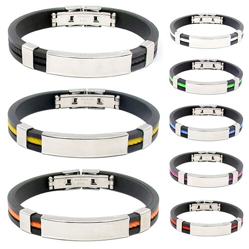 Mäns dam coola rostfritt stål armband armband spänne manschett armband