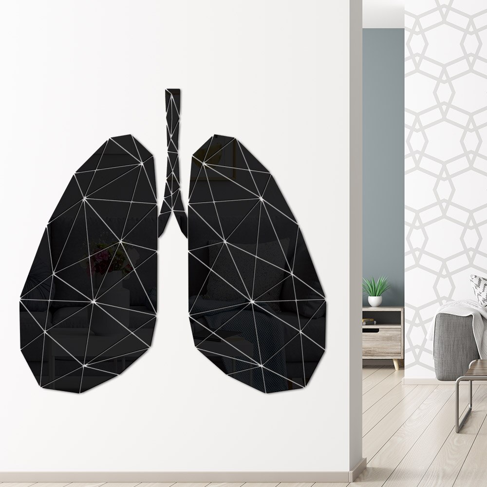 Lung Anatomy Acrylic Mirror Wall Art Sticker Alveolar Respiratory System Mirrored Wall Decal Respiratory Therapist Home Decor