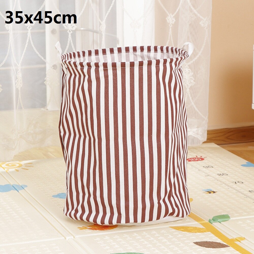 Folding Cotton Cloth Large Laundry Basket Toys Clothes Storage Box Bag Bucket Washing Dirty Clothes Organizer Bin With Handle
