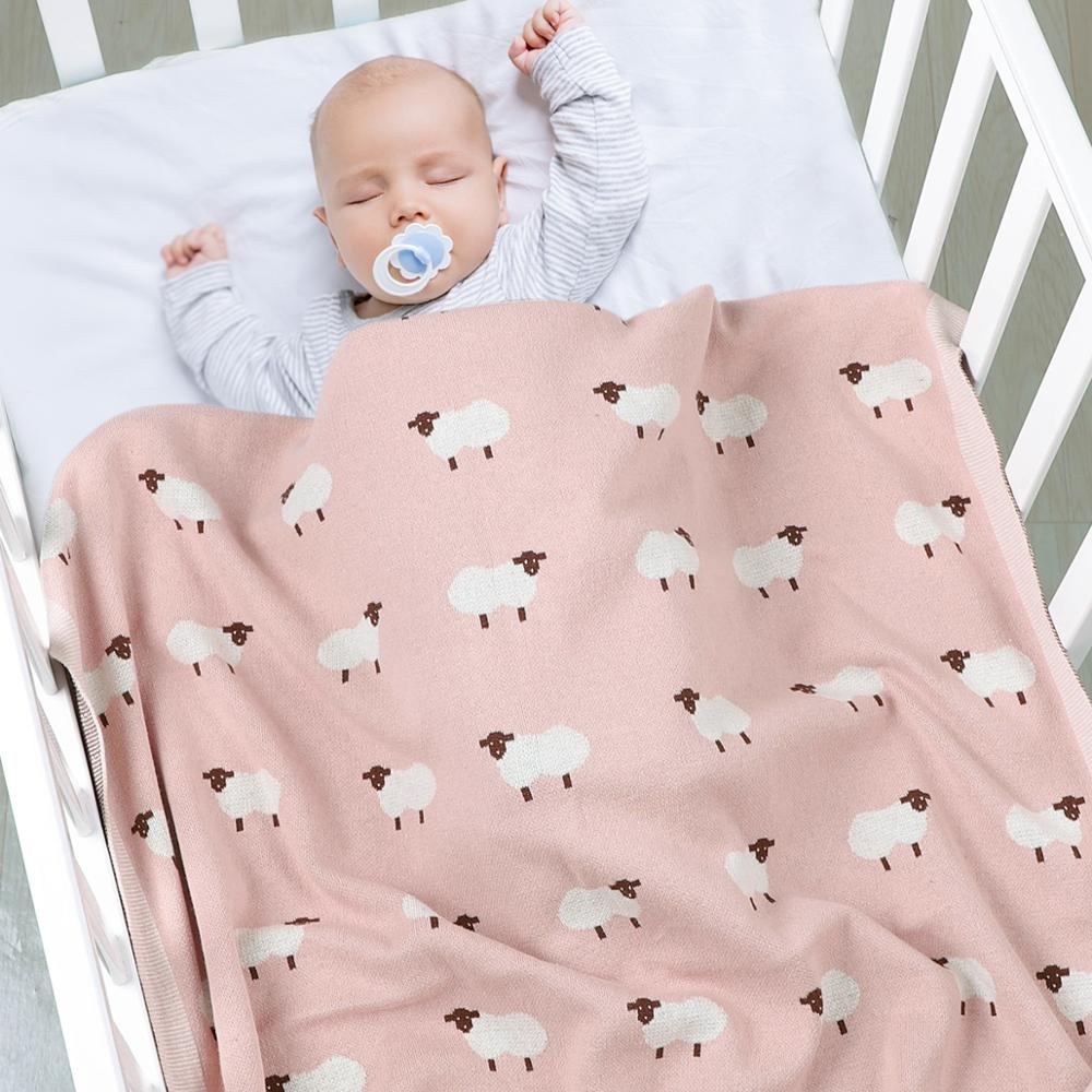 Baby tæpper bløde nyfødte swaddle wrap sovebetræk til klapvogn sovesofa 100*80 cm lille barn spædbarn børn strikkede søvn sække