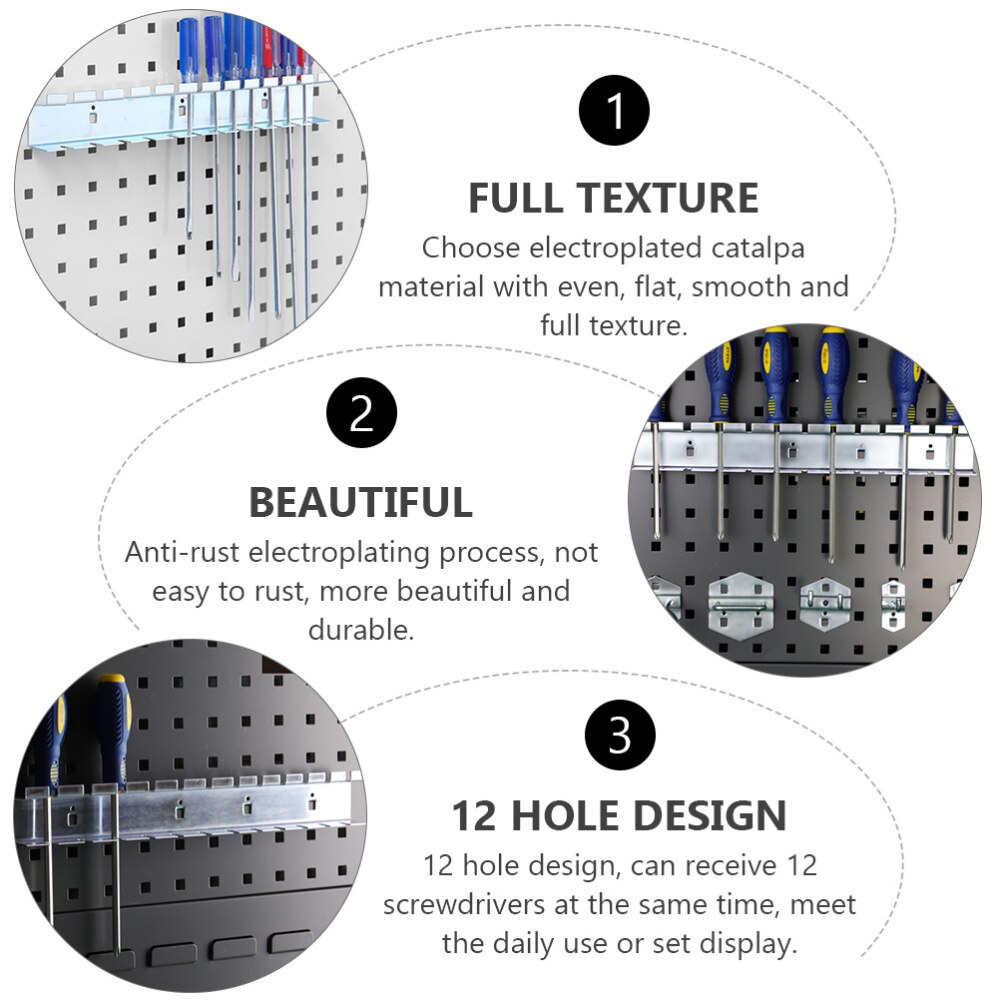 1pc Wall Mounted Screwdriver Organizer Bolt Driver Holder Steel Display Hook