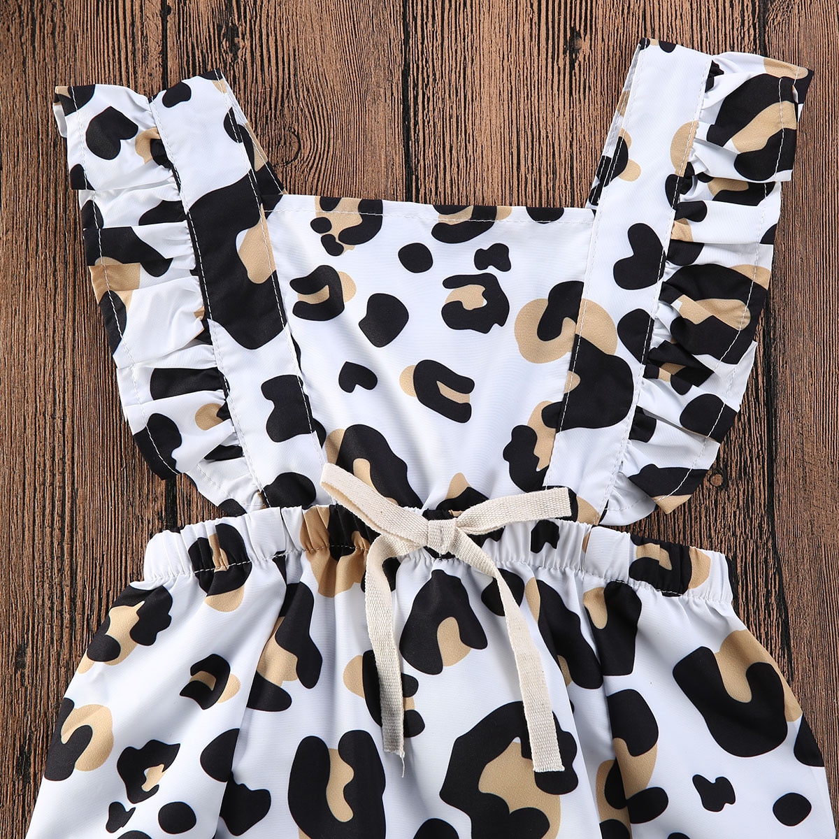 Pudcoco nyfødt baby pige tøj leopard print ærmeløs flæse romper jumpsuit ét stykke tøj bomuld sunsuit tøj sommer