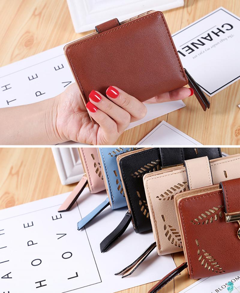 Leaves Hollow Women's Wallet Purse Female Short Wallets Pouch Handbag For Women Coin Purse Card Holders